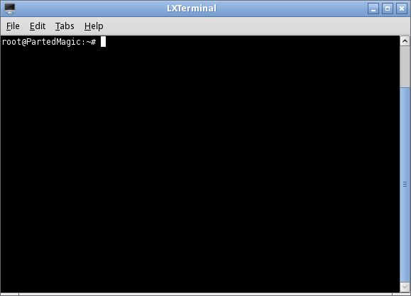LXTerminal is Parted Magic's command prompt;
    it lets you type commands to do unusual or complex things.