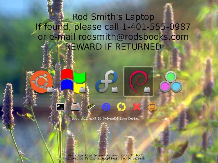rEFInd provides extensive theming
    options.